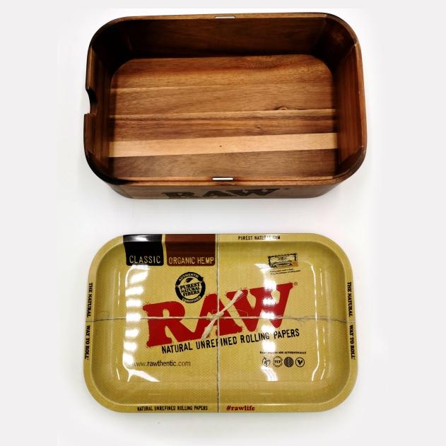 RAW Wooden Cache Box with Tray - Small