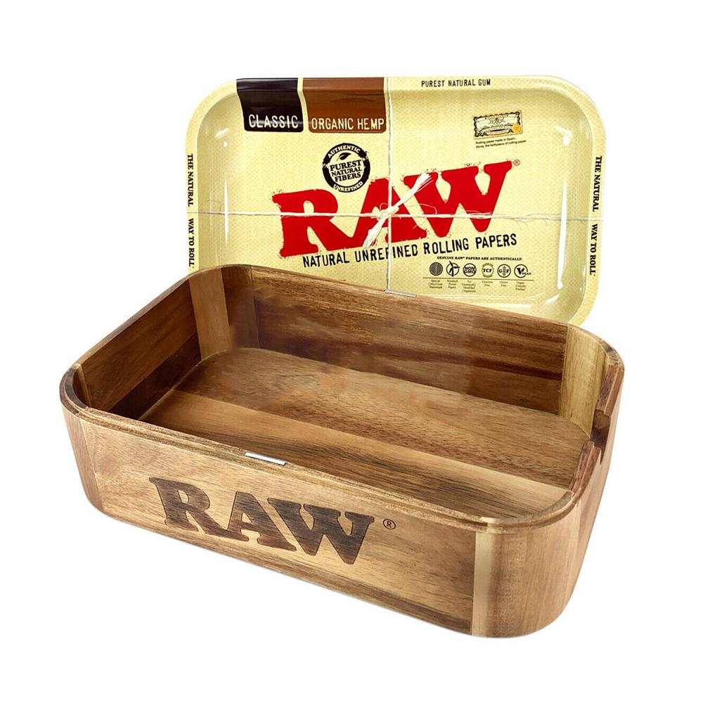 RAW Wooden Cache Box with Tray - Small