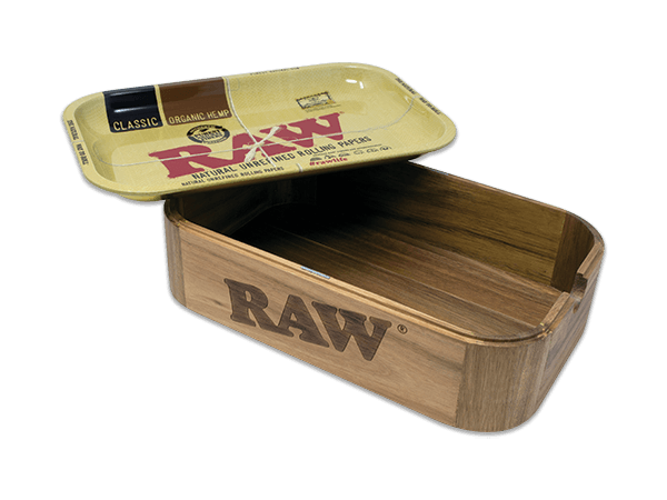 RAW Wooden Cache Box with Tray - Small